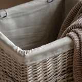 Woven Willow Lined Laundry Basket