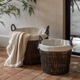 Woven Willow Linen Baskets (pair)