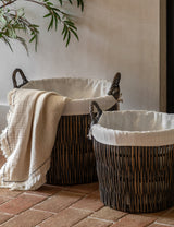 Woven Willow Linen Baskets (pair)