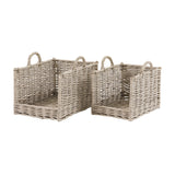 Woven Willow Log Baskets (Pair)