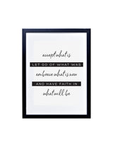 Accept, Embrace & Have Faith Typography Print