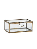 Antique Brass & Glass Jewellery Box