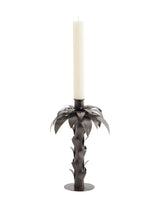 Antique Brown Palm Tree Candle Holder