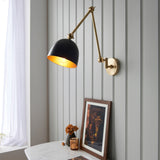 Antique Brass & Black Wall Lamp