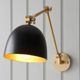 Antique Brass & Black Wall Lamp