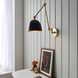 Antique Brass & Black Wall Lamp