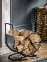 Black Iron Log Basket