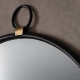 Black Simple Round Mirror