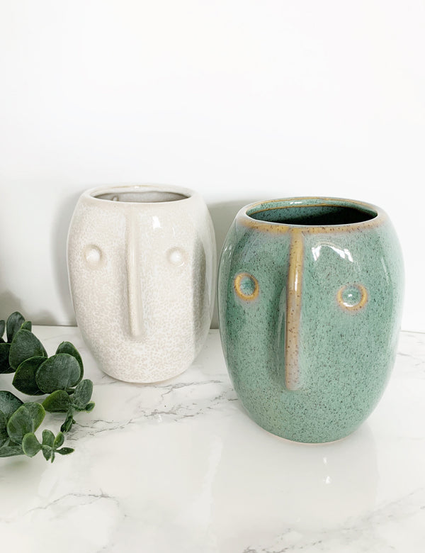 Ceramic Small Face Vases