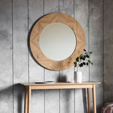 Copenhagen Oak Large Round Mirror