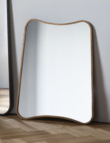 Curved Rectangle Gold Mirror