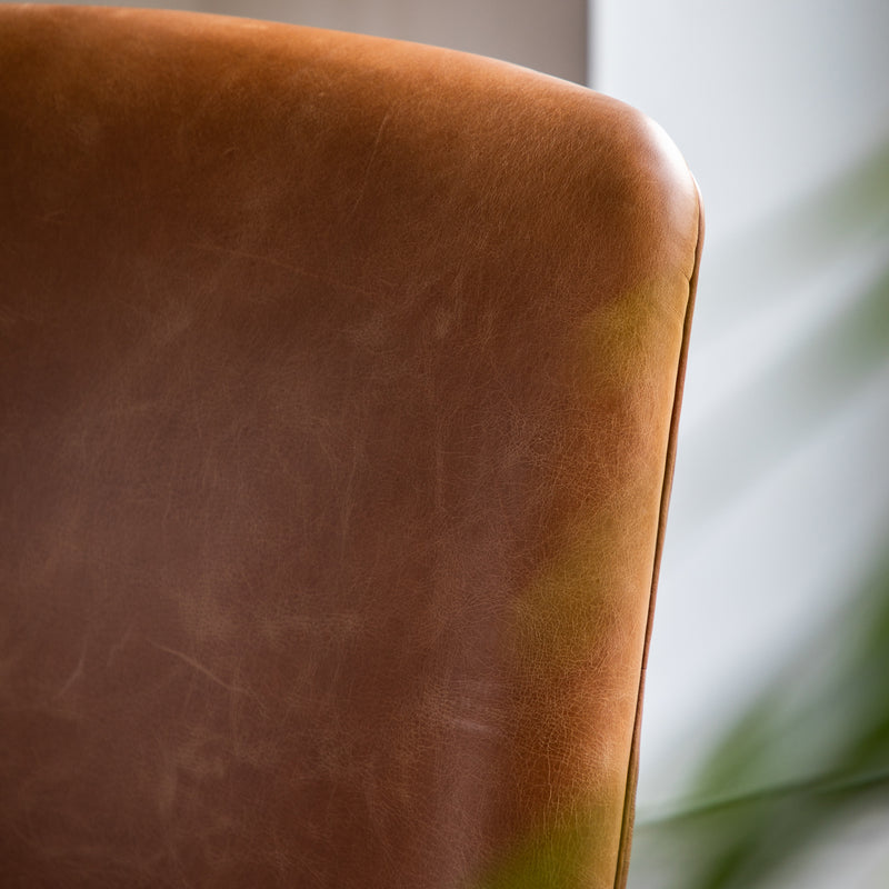 Elin Brown Leather Armchair