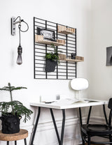 Fency Reclaimed Medium Wall Storage Shelving Unit - Black