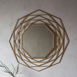 Gold Geometric Octagon Mirror