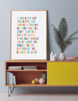 Hip Hop Lyric Typography Print