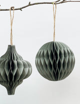 Honeycomb Grey Paper Lantern Bauble