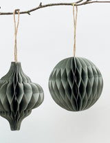 Honeycomb Grey Paper Round Bauble