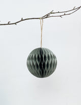 Honeycomb Grey Paper Round Bauble