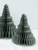 Honeycomb Grey Paper Standing Trees (Pack of Two)
