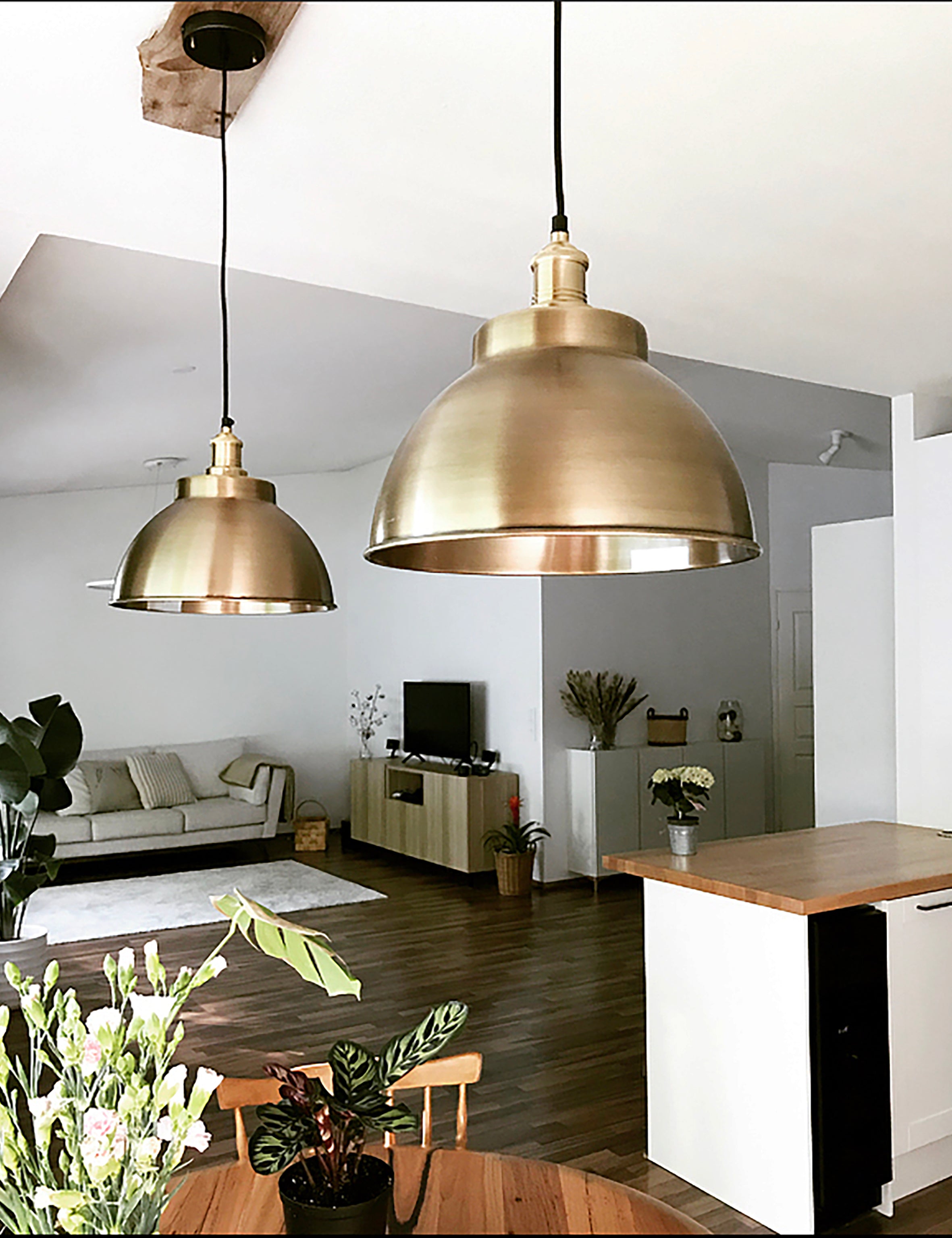 Industrial Brooklyn Dome Brass Pendant by Industville – Now