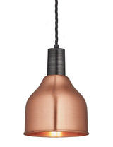 Industrial Copper Sleek Cone Pendant Light by Industville - Pewter Holder