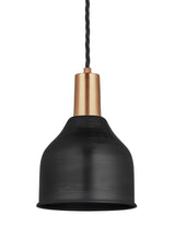 Industrial Pewter Sleek Cone Pendant Light by Industville - Brass Holder
