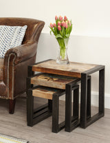 Industrial Reclaimed Side Table Trio