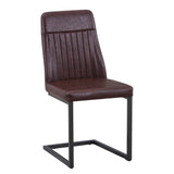 Industrial Rustic Brown Dining Chairs (Pair)