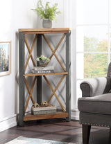 Industrial Rustic Corner Bookcase