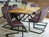 Industrial Rustic Brown Dining Chairs (Pair)