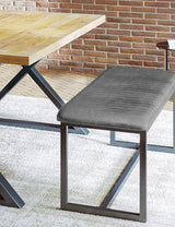 Industrial Rustic Grey Bench