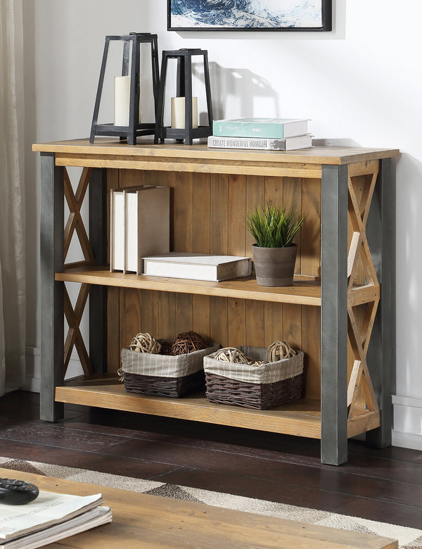 Industrial Rustic Low Bookcase