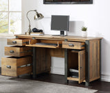 Industrial Rustic Twin Pedestal Home Office Desk