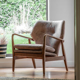 Karlstad Brown Leather Armchair