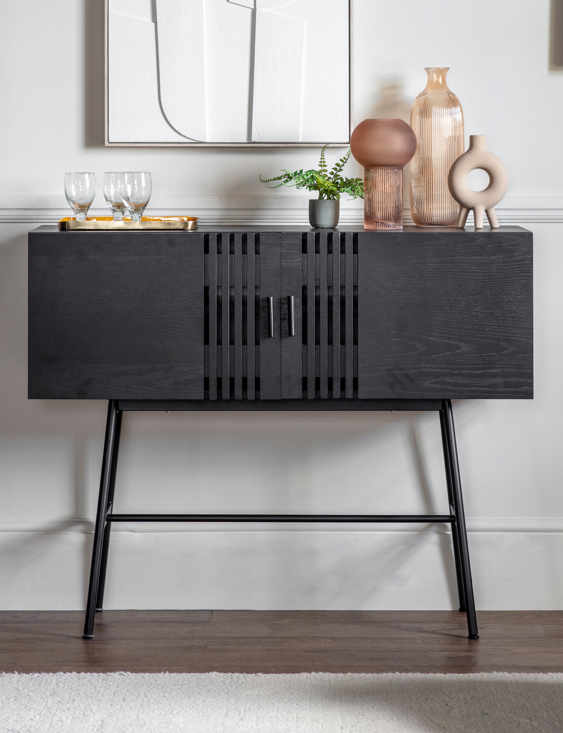 Keiko Black Oak Raised Sideboard The Den & Now