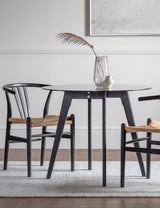 Koli Black Wood Round Dining Table