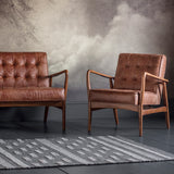 Luna Brown Leather Buttoned Sofa