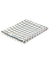 Natural Brushed Organic Cotton Checked Throw