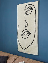 Natural Cotton Abstract Face Rug