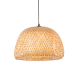 Natural Rattan Round Pendant Light - Dome
