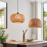 Natural Rattan Round Pendant Light