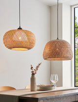 Natural Rattan Round Pendant Light