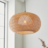 Natural Rattan Round Pendant Light - Globe