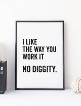 No Diggity Lyric Typography Print