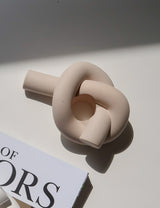 Stoneware Knot Candle Holder