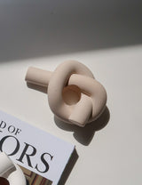 Stoneware Knot Candle Holder