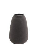 Stoneware Textured Vase - Matt Black