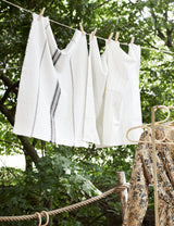 Striped Cotton Tea Towel With Fringing