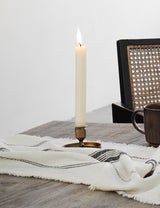 Striped Cotton Tea Towel With Fringing