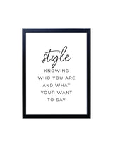 Style Typography Print